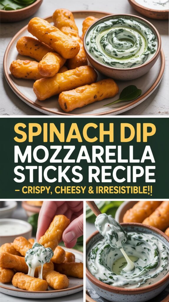 Spinach Dip Mozzarella Sticks