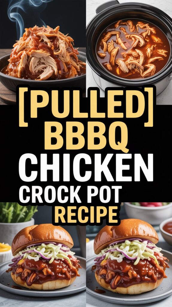 🥪 Pulled BBQ Chicken Crock Pot Recipe (Slow Cooker Style)