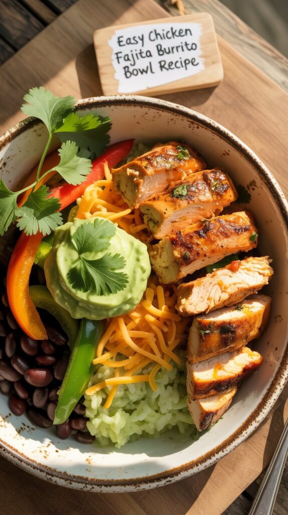Easy Chicken Fajita Burrito Bowl Recipe